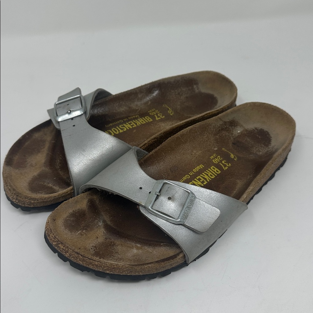 Birkenstock silver Madrid single strap sandals 37 L6 M4